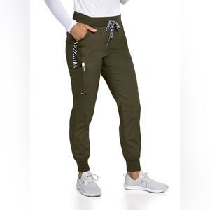 BRAND NEW Grey’s Anatomy Olive Scrub Joggers with Zebra Trim!